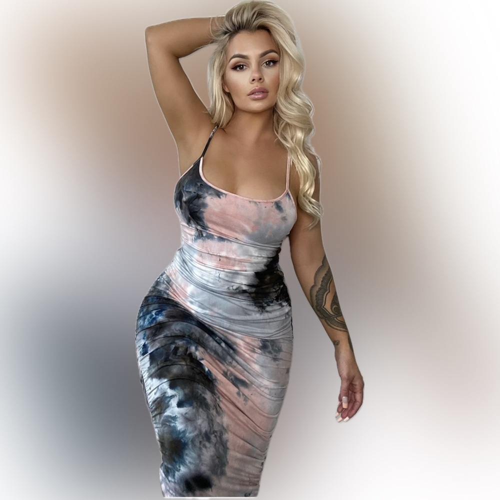Tie-Dye Spaghetti Strap Dress